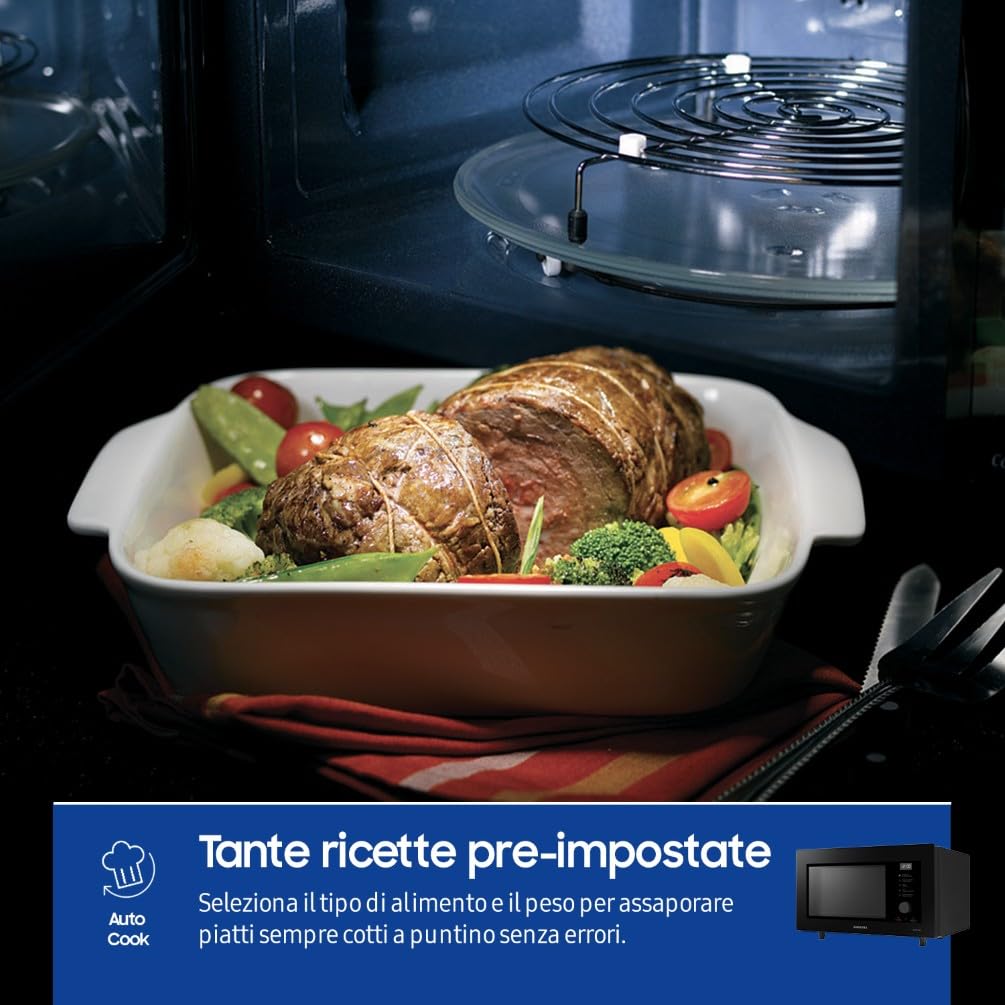 Samsung Forno a Microonde combinato MC32DG7646KKE1, Wifi, Frittura ad aria, Vapore, 32L, carbone, LxAxP: 52,3 x 33 x 51,5 cm