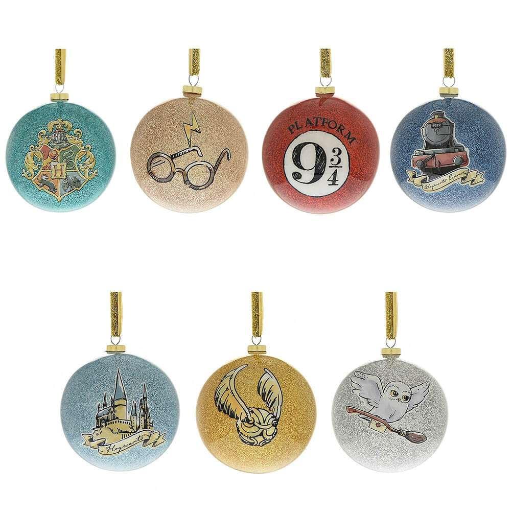 Harry Potter Unisex Multi Hogwarts - Set Of 7 Charms Baubles