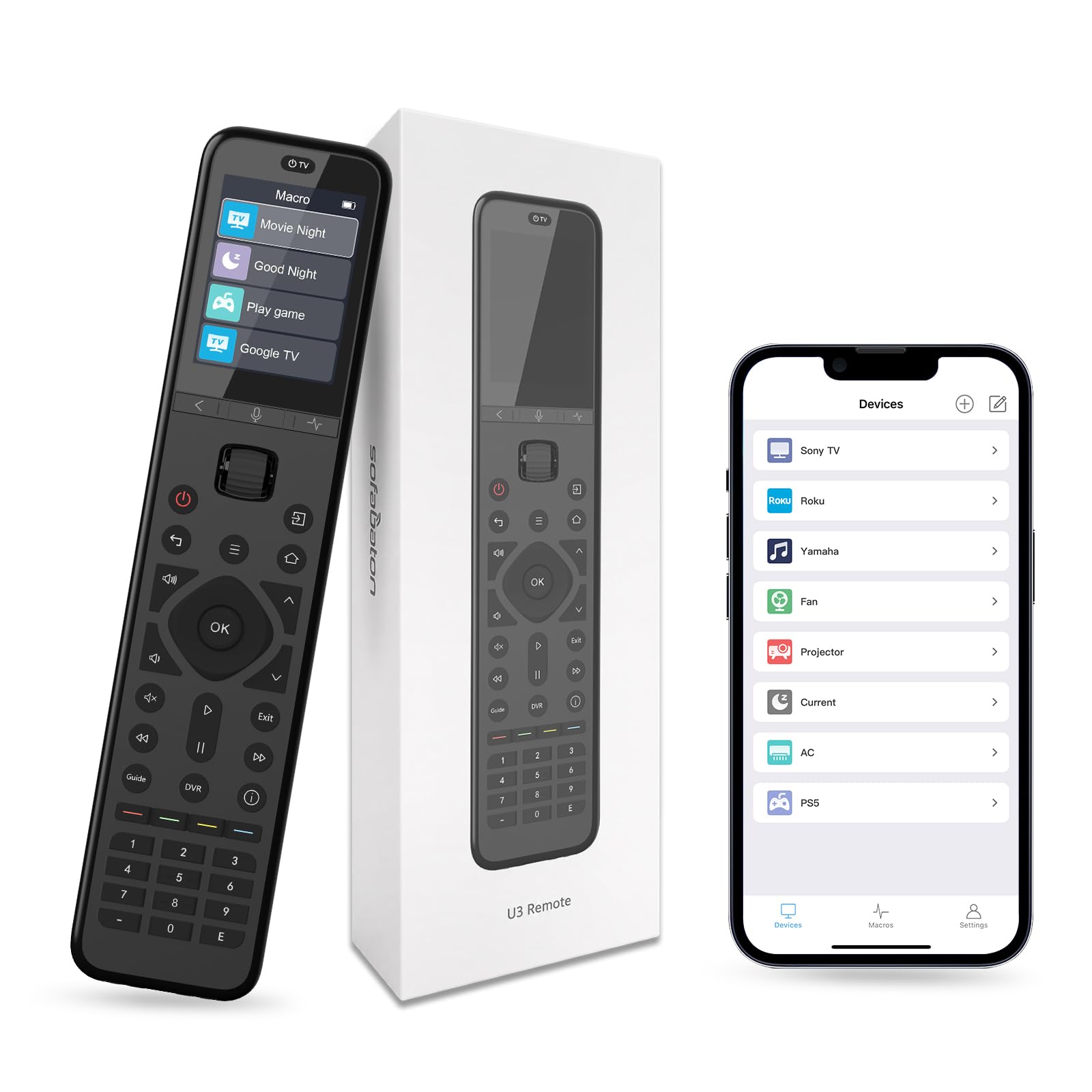 SofaBaton Télécommande universelle U3 avec fonction macro globale