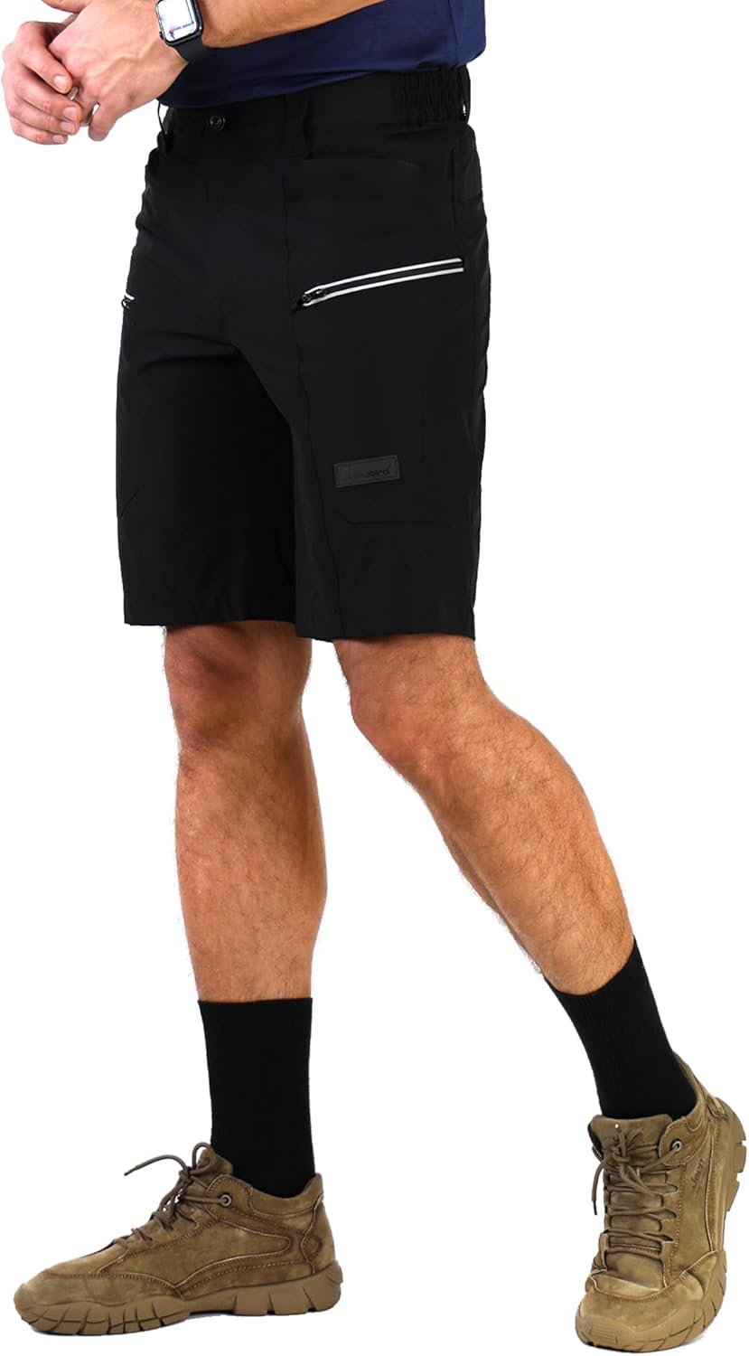 Ellobird Cargo Hiking Tactical Work Shorts for Men Casual Relaxed Fit 4 Way Stretch Water Repellent 6 Pockets Mens Short