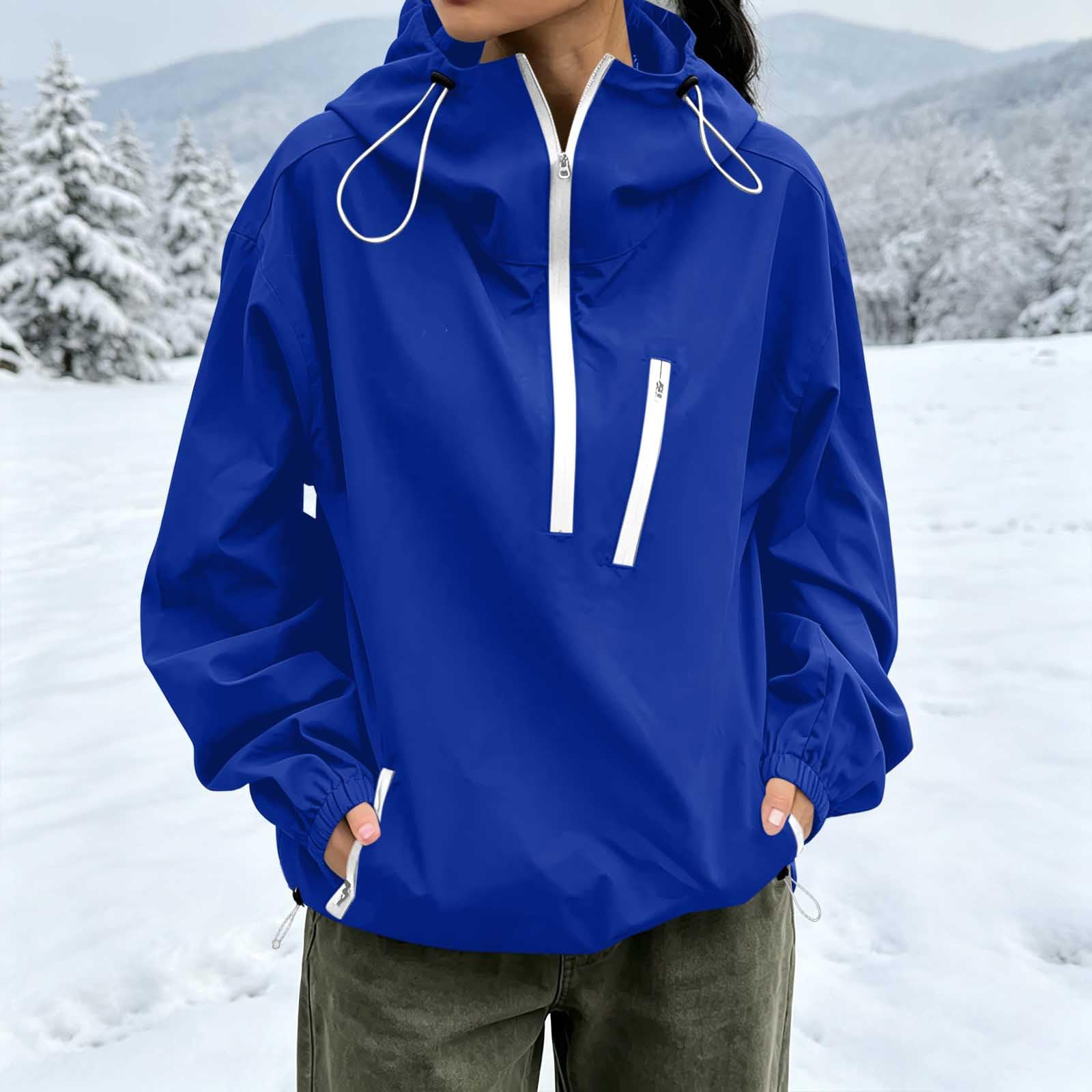 AACH Damen Regenjacke Wasserdicht Leicht Funktionsjacke mit Kapuze Hoodie | Fahrradjacke Damen, Laufen Windjacke, Atmungsaktive Kapuzenpullover, Einfarbig Softshelljacke, mit Taschen Outdoorjacke