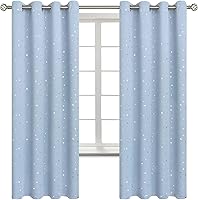 Vista 85 de BGment - Cortinas opacas para dormitorio infantil, con ojales, con aislamiento térmico, estampado de estrellas plateadas, para oscurecer