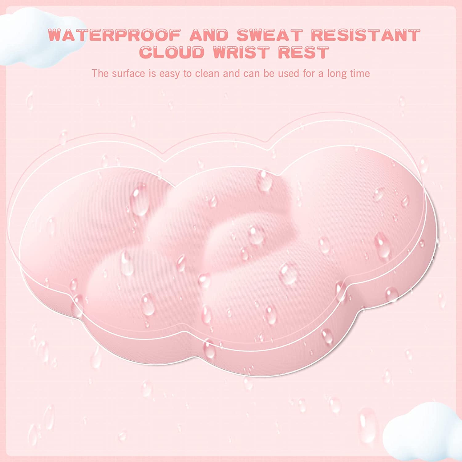 MAMBASNAKE Cloud Mouse Pad e Tastiera Poggiapolsi Set di Supporto con Sottobicchiere, Comodo Cuscino da Polso in Memory Foam Supporto Mousepad con Base Antiscivolo, Ergonomico