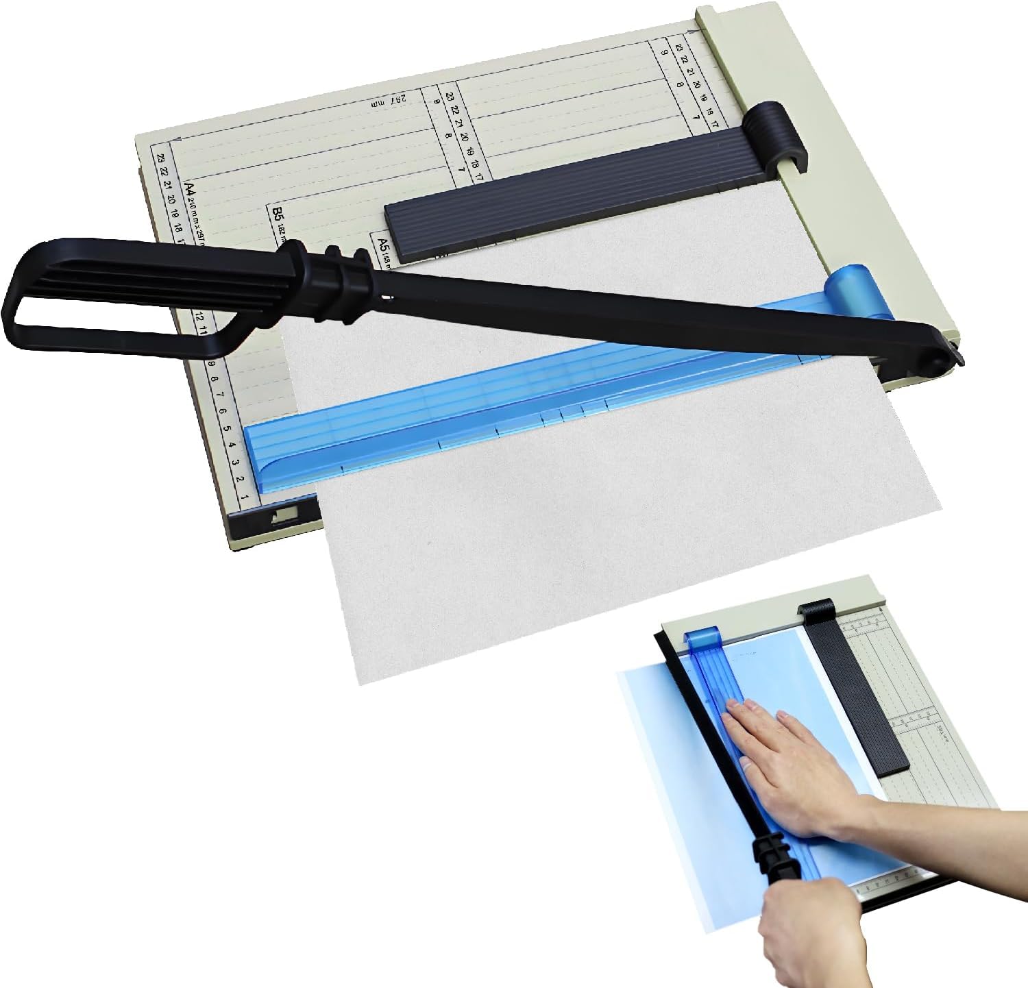 Taglierina a Leva per Carta A4, Taglierina Professionale per Fotografie, con Dispositivo di Protezione, Capacità 15 Fogli, Taglierina per Cartoncino, Cartone, Vinile, Artigianato e Foto
