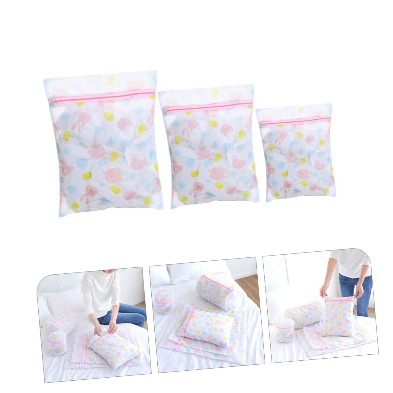 MAGICLULU 3 Juegos De Bolsas De Malla Para Lavadora Bolsas De Calcetín Para Ropa Tela Delicada Evita Desgarros 3 Unidades