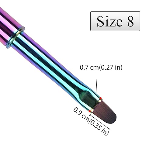 Miniatura 5 de 1 Uds. Oval UV Builder Gel Nail Brush Rhinestone Mango Profesional Nail Art Tool para Polygel Hard Gel