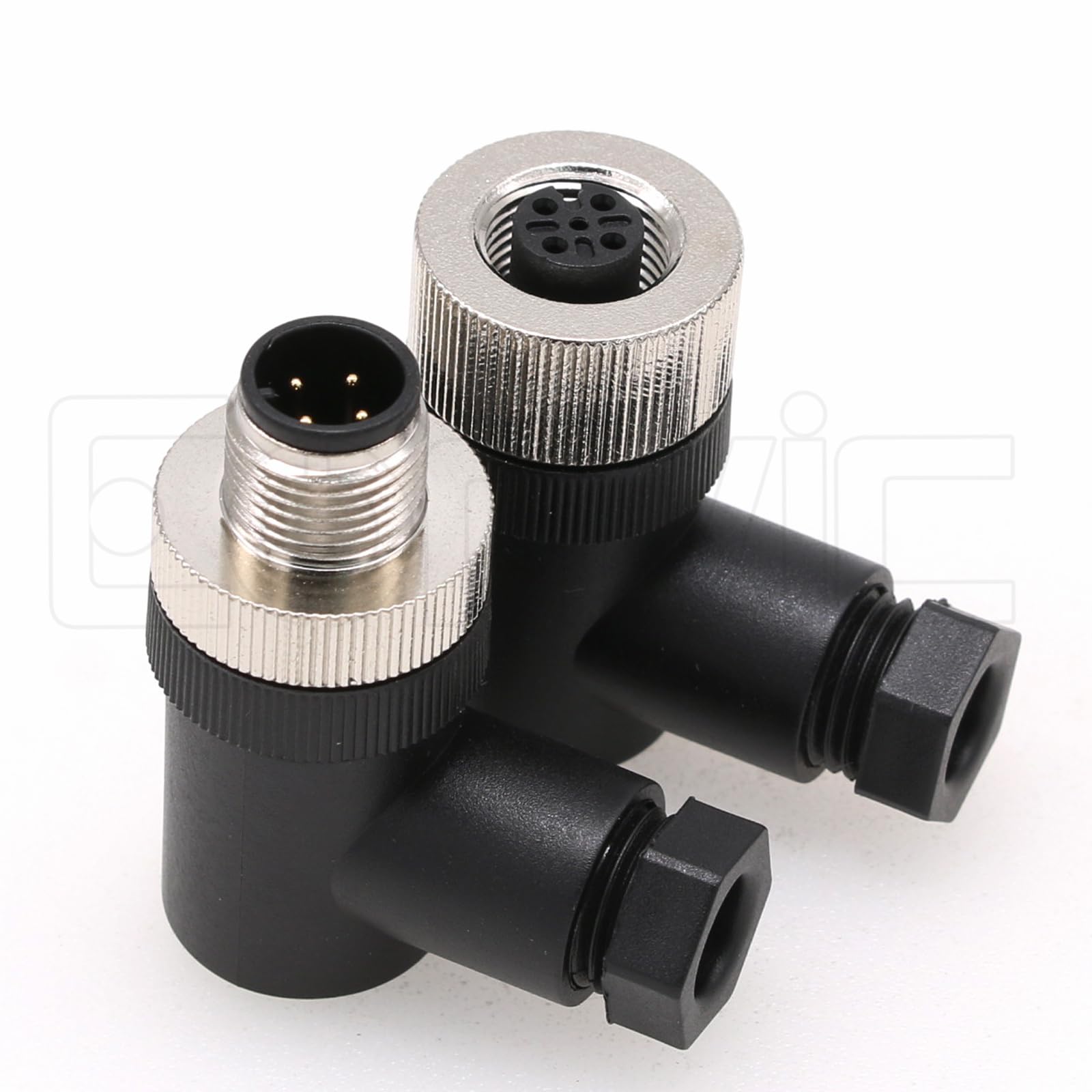 Right Angle M12 A Code 4 Pin Male &amp; Female Circular Aviation Plug Industrial Sensor Connector Waterproof 12mm Connector Plug Cable Adapter