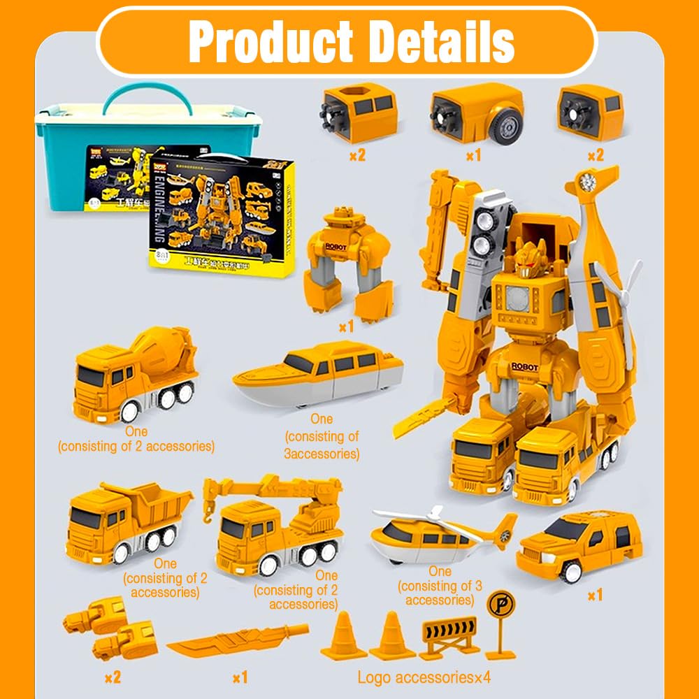 Mineup Giocattoli Ingegneristici Per Bambini, Set Di Giocattoli A Trasformazione Magnetica Assemblata, Giocattolo Per Auto A Trasformare Educativo, Puzzle Creativo Educativo DIY Per Bambini 3 Anni+