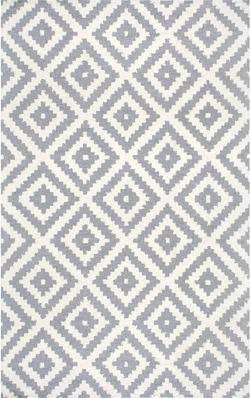 Image of Hand Tufted Wool Carpets Anti Shedding Rug Modern Carpets for Living Room Size 5x8 Feet