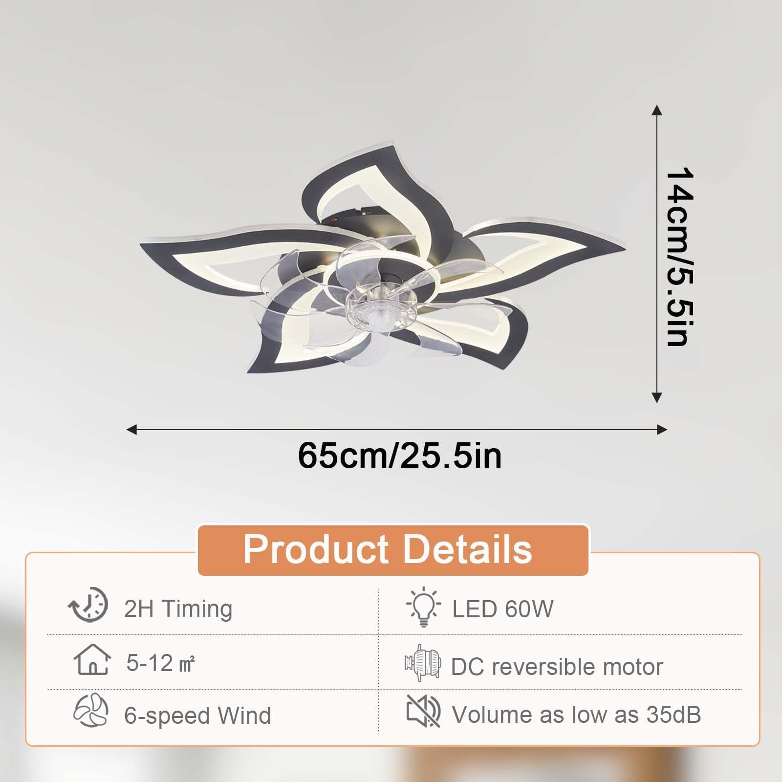 Lampadario Con Ventilatore Da Soffitto Design Silenzioso Moderno Dimmerabile DC Reversibile 6 Velocità Ventilatore Da Soffitto Con Luce E Telecomando Telecomando Per Camera Da Letto Salotto-White