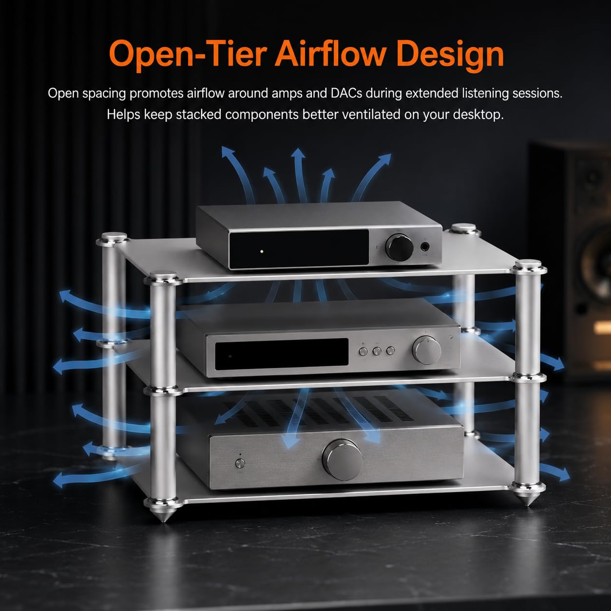 Mini-Audio-Komponenten-Rack, 292 × 200 mm, 3-stufig stapelbar