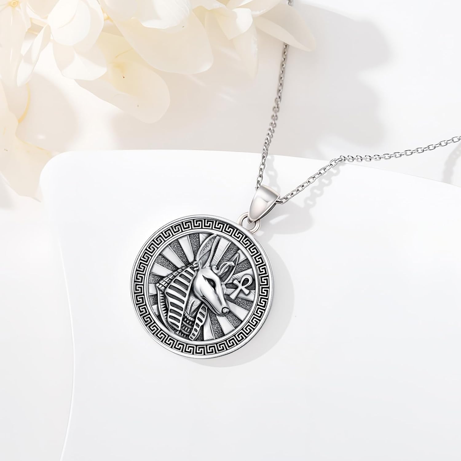 Egyptian Necklace Anubis/Bastet Goddess/Isis/Cleopatra/Eye of Horus Pendant 925 Sterling Silver Egypt Jewelry Gifts for Women Men - Image 3