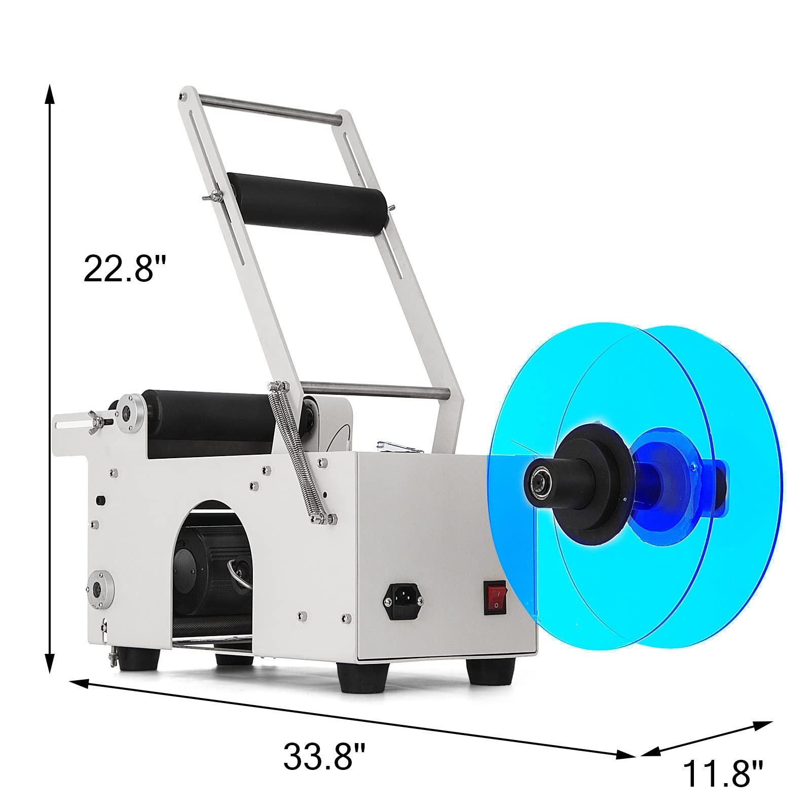 Stampante adadesiva elettrica per etichettatrice semiautomatica per Bottiglie con Tondo per Bottiglia in Metallo, Vetro, plastica Pet