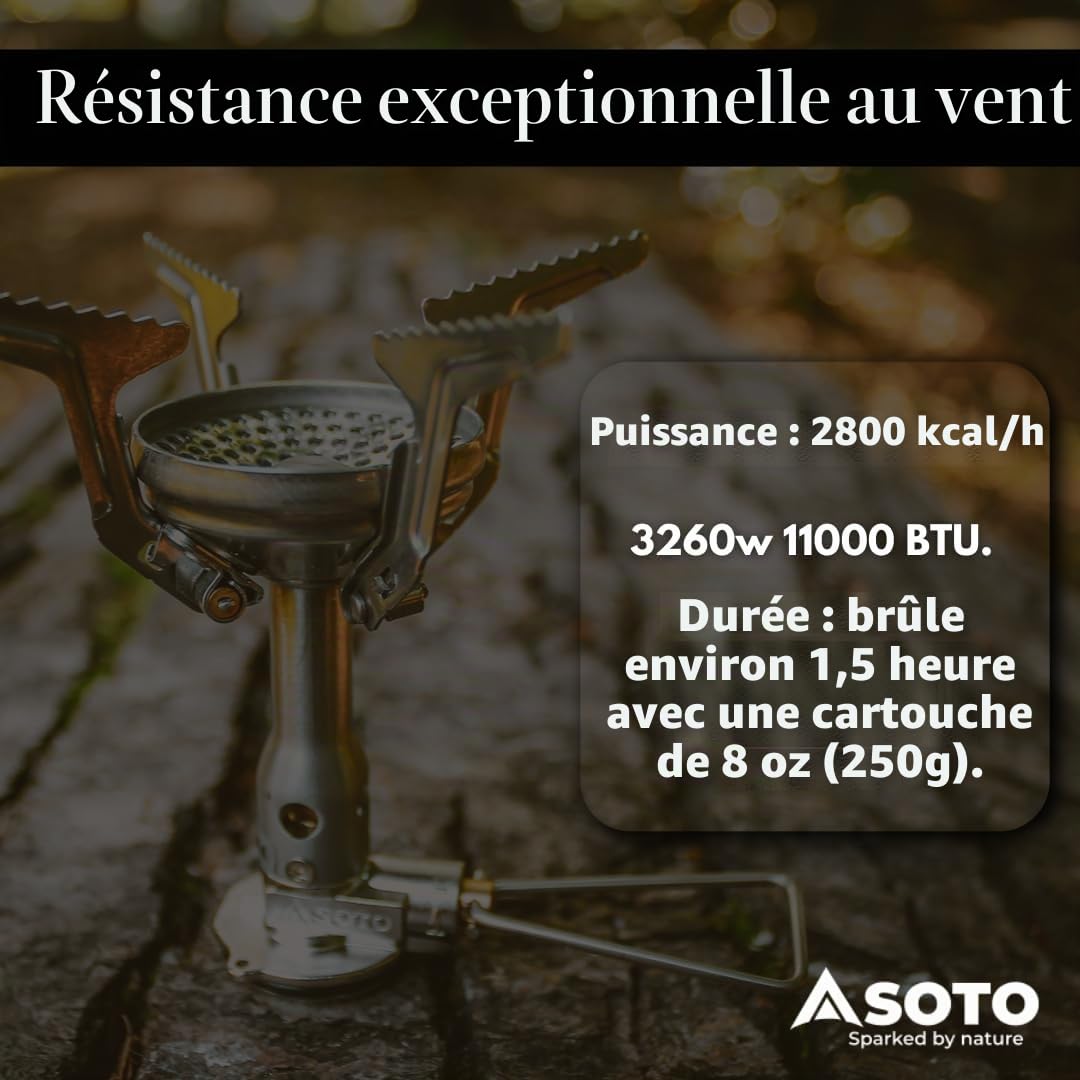 SOTO Amicus Stove with or without Igniter Camping Stove - Superior Under Windy Conditions, Shock Resistant, and Low-cost With High-end Performance Stove