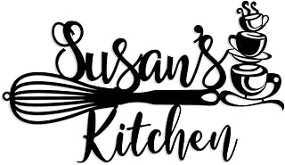 Custom Kitchen Name Sign, Personalized Kitchen Metal Sign, Kitchen Art W...