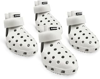 Dog Shoes Outdoor Paw Protective - Dog Shoes Waterproof Easy to Put On and Take Off, Breathable, Non-slip, Easy to Clean Dog Boots for Summer, Heat and Winter, Snow (White, S)