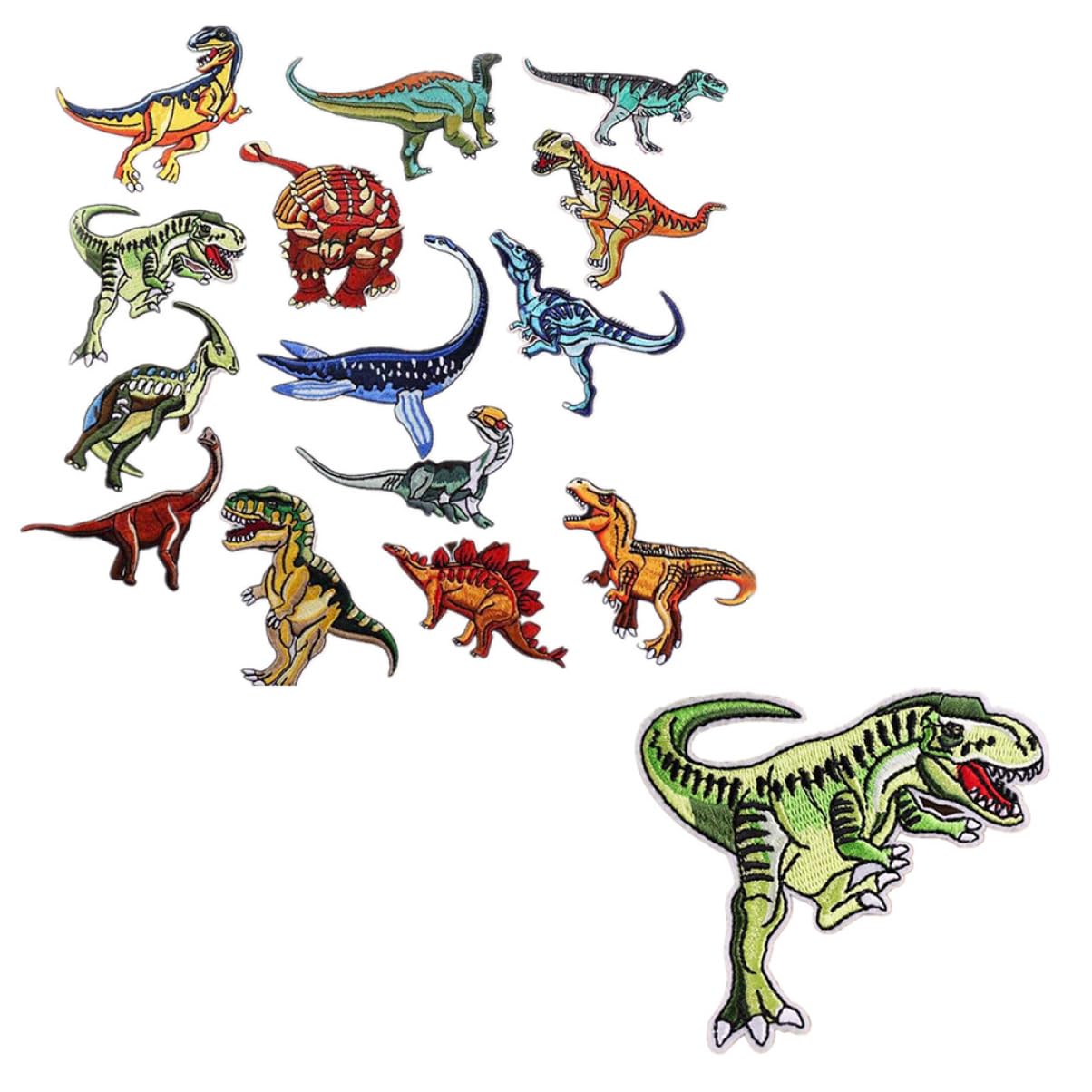 TEHAUX 42pezzi Toppe Termoadesive Dinosauro Per Ragazza Ragazza Patch Ricamate Per Giubbotti Jeans e Decorazioni Cartoni Animati Per Cucire e Riparare Abbigliamento
