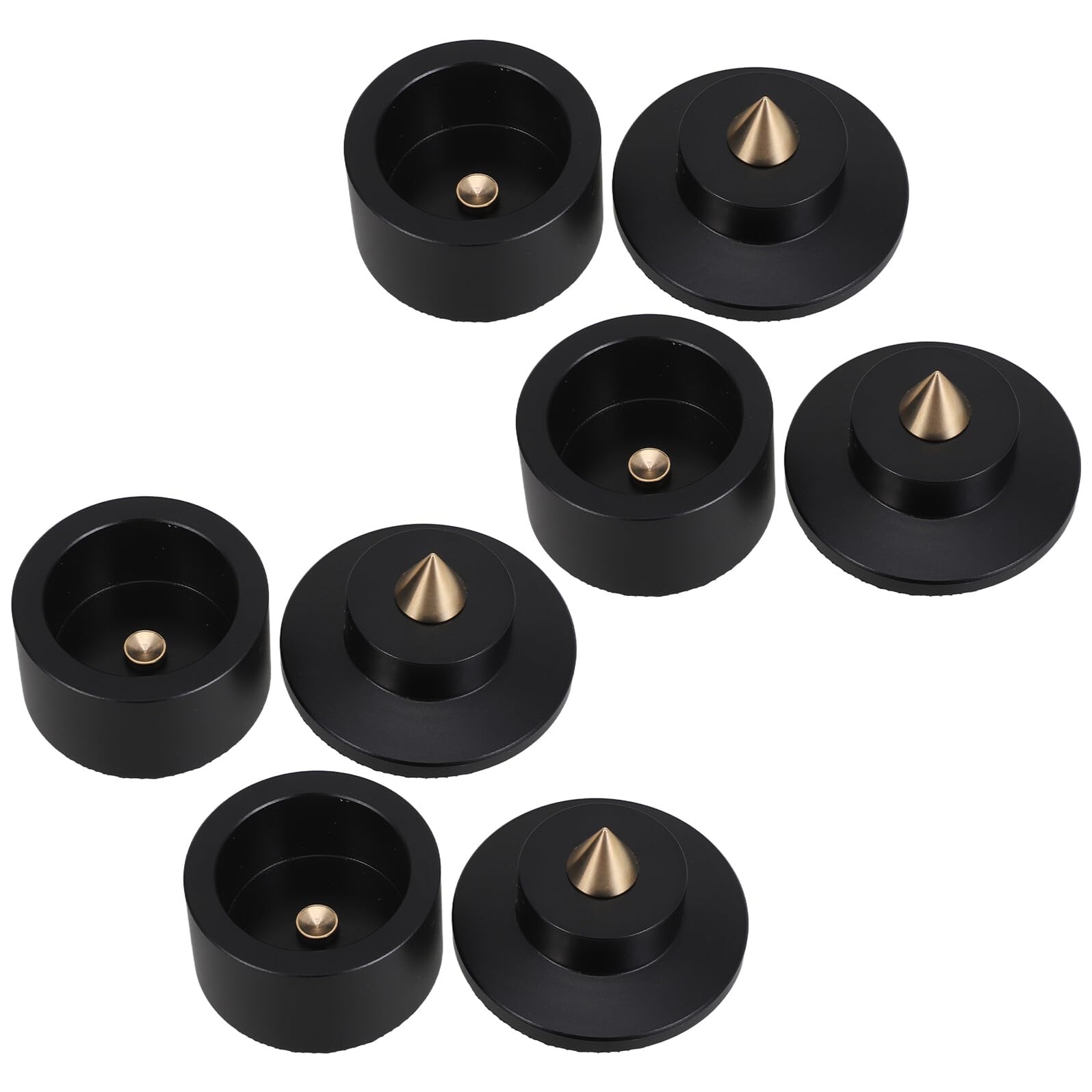 Punte per Piedini Altoparlanti 4 Pezzi Cuscinetti Isolanti Antivibrazioni in Metallo Nero per Apparecchiature Audio Hifi Piedini Smorzanti per Amplificatori Subwoofer e