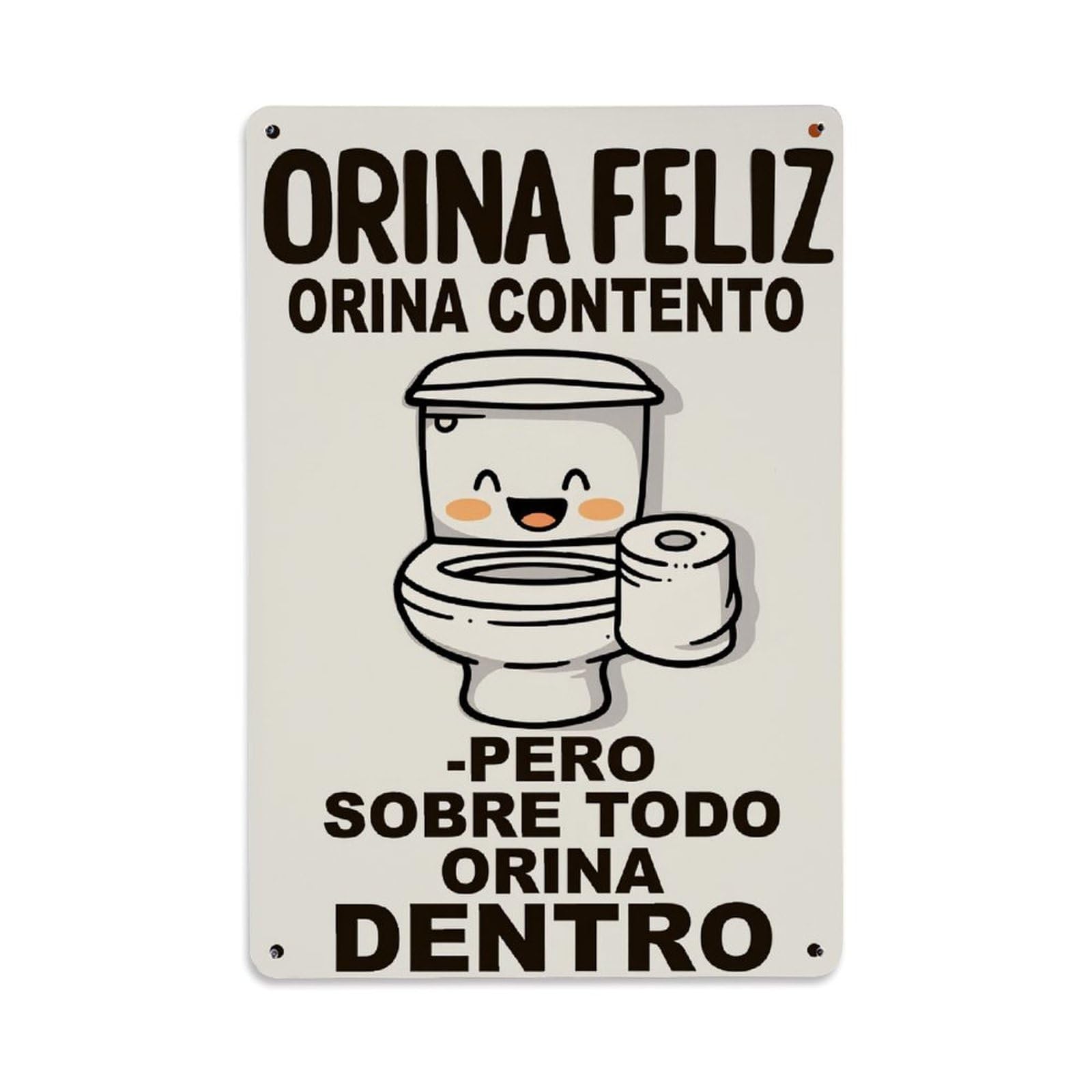 Enderetf Vintage Toilet With Smile And Roll Tin Sign Metal Poster, Home Bar Garage Man Cave Cafe Indoor & Outdoor Wall Decoration 8X12inches