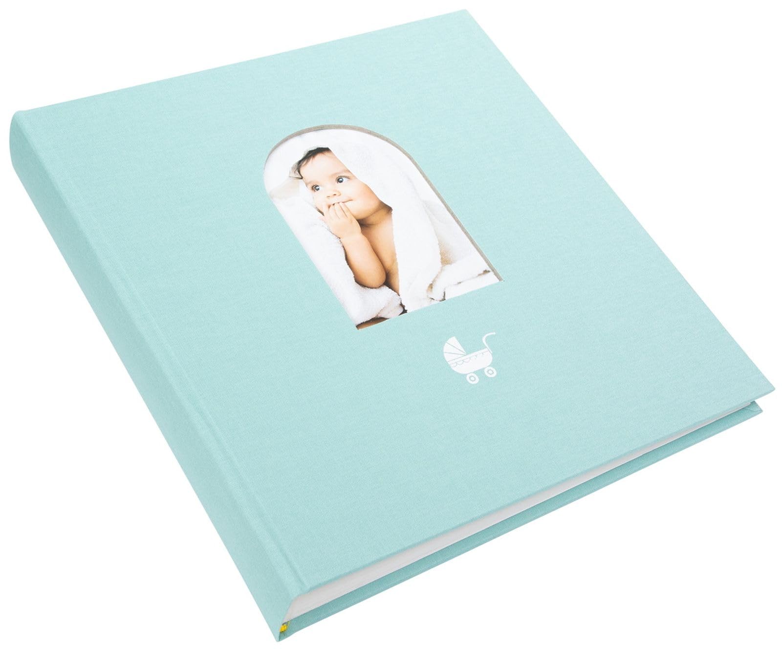 goldbuch 15 016 Cozy Nest Aqua album pamiątkowy z okienkiem, album fotograficzny 58 białych z przekładkami pergaminowymi i 4 ilustrowanymi stronami, okładka z nadrukiem artystycznym, ok. 31 x 30 x 4
