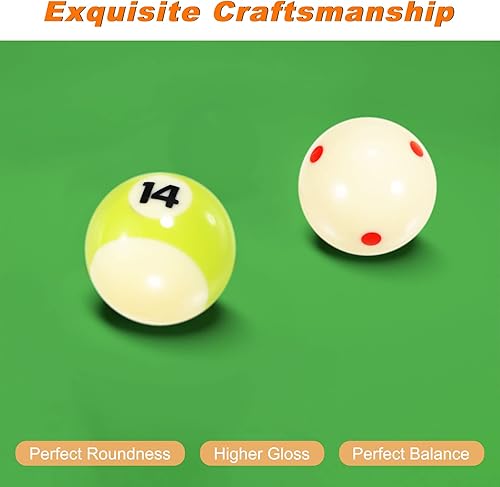 Miniatura 4 de PATIKIL Juego de bolas de billar, 2-14 pulgadas, tamaño reglamentario, 16 bolas de billar profesionales, bolas de mesa de billar para reemplazo