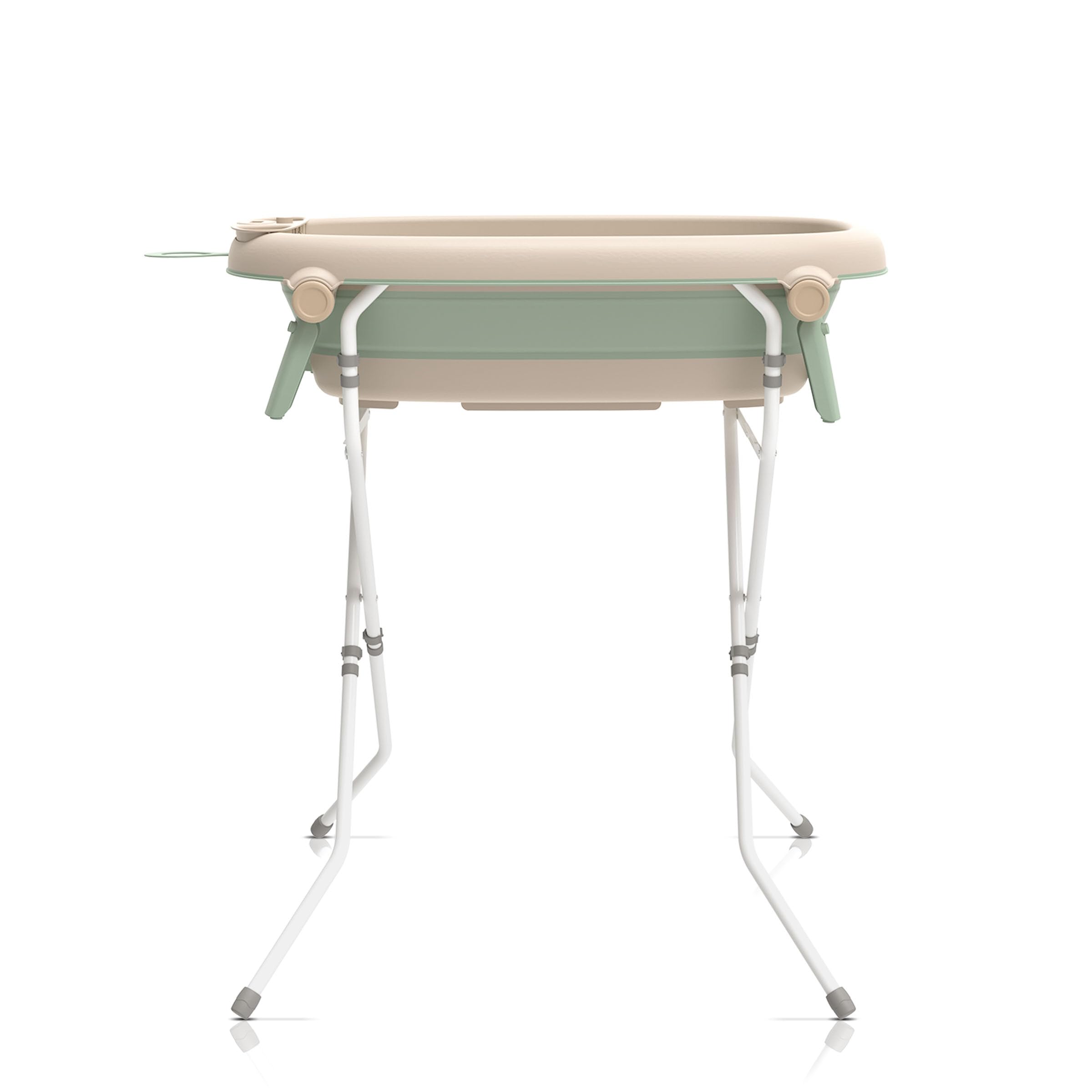 Neno Lucy Stand Baby Badewanne mit Gestell und Thermometer - Faltbare Babywanne - Babybadewanne mit Ständer - Kinderbadewanne ab Geburt zum 30kg – Ablaufschlauch, Rutschfester Innenmatte - 89x52 cm