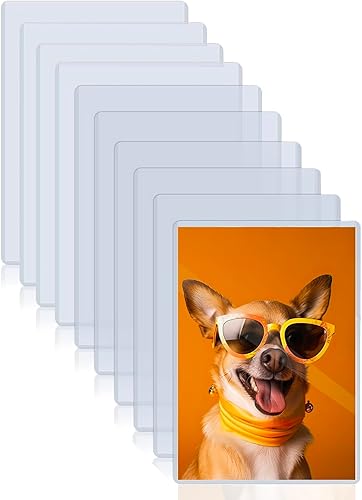 10 protectores de hojas de 8.27 x 11.69 pulgadas, protectores rígidos de impresión transparente, protectores rígidos de plástico para páginas de