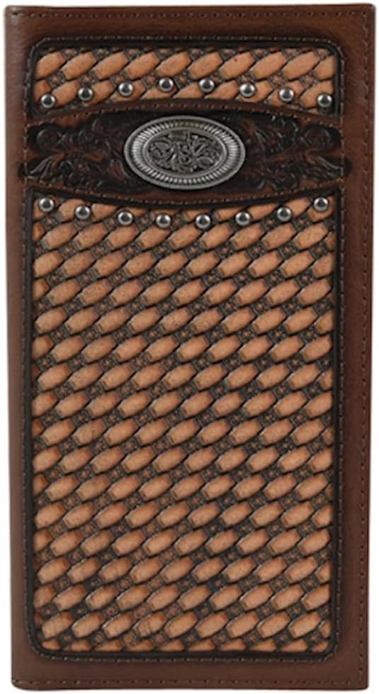 Justin Jr Youth Chestnut Basketweave - Accessories Wallet