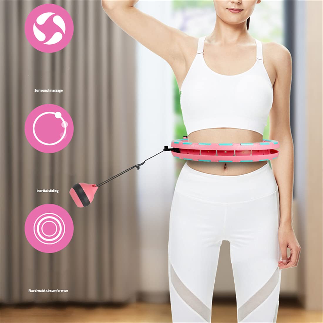 Hula Hoop Regolabile per Esercizio per Adulti E Bambini Addome, Tesa Smart Hooa Che Non Cadrà, Ottimo per Adulti Uomini E Donne,Grigio,20 Knots