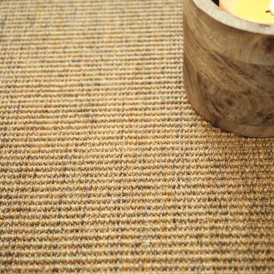 Decoweb Tapis sisal Yucatan chaume - Ganse Brune - 80 x 150 cm