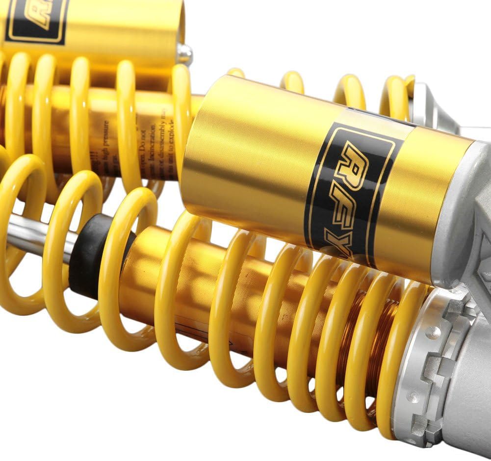 340mm 13.38 pouce 7mm printemps Vélo universel de saleté de scooter de quadruple de suspension arrière d'amortisseur de moto de moto pour 50cc 75cc 90cc 125cc 150cc 250cc 300cc Jaune