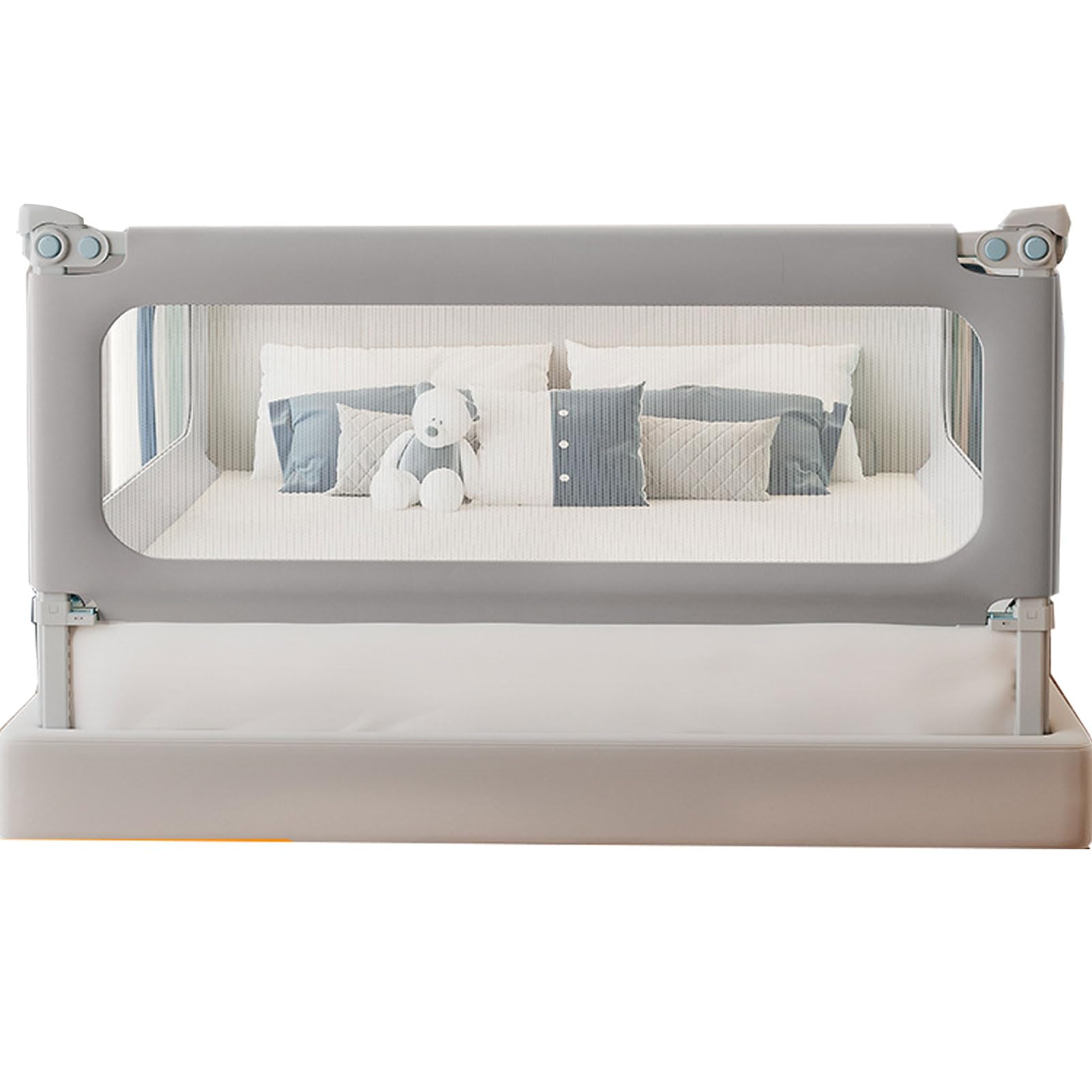 Barandilla de Cama para niños pequeños, barandilla de Seguridad para Cama Infantil, barandilla de Cama para bebé Ajustable en Altura y Plegable, con Doble Cierre de Seguridad y Bar