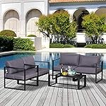 Aluminium Lounge-Set Grau 4-teilig