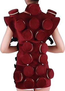NICHOY Red Velvet Smokeless Moxibustion Cover,18 Copper Boxes,Back Body Acupuncture Therapy Massage Tool,Free 18 Heat Insulation Pads(A)