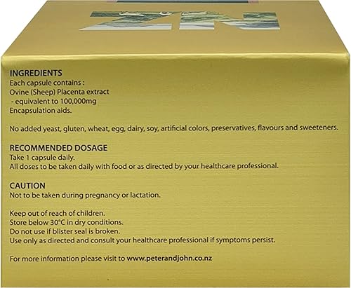 Miniatura 2 de Peter John 100% Ovine Placenta 100000 100 Cápsulas (3)