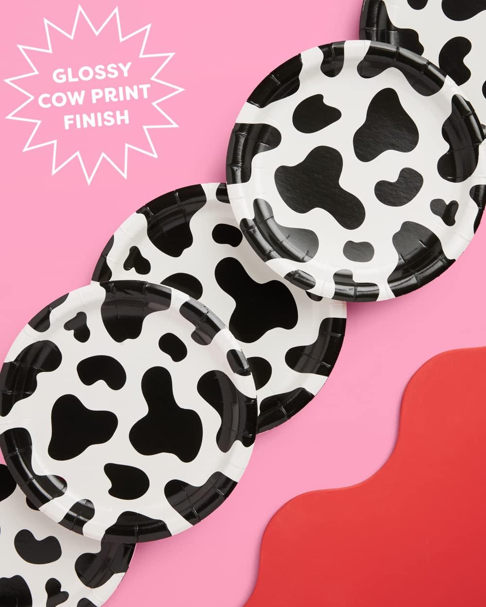 xo, Fetti Cow Print Paper Plates - 25 pk, 9" | Bachelorette Party Decorations, Last Rodeo, Cowboy Birthday Party, Western Baby Shower