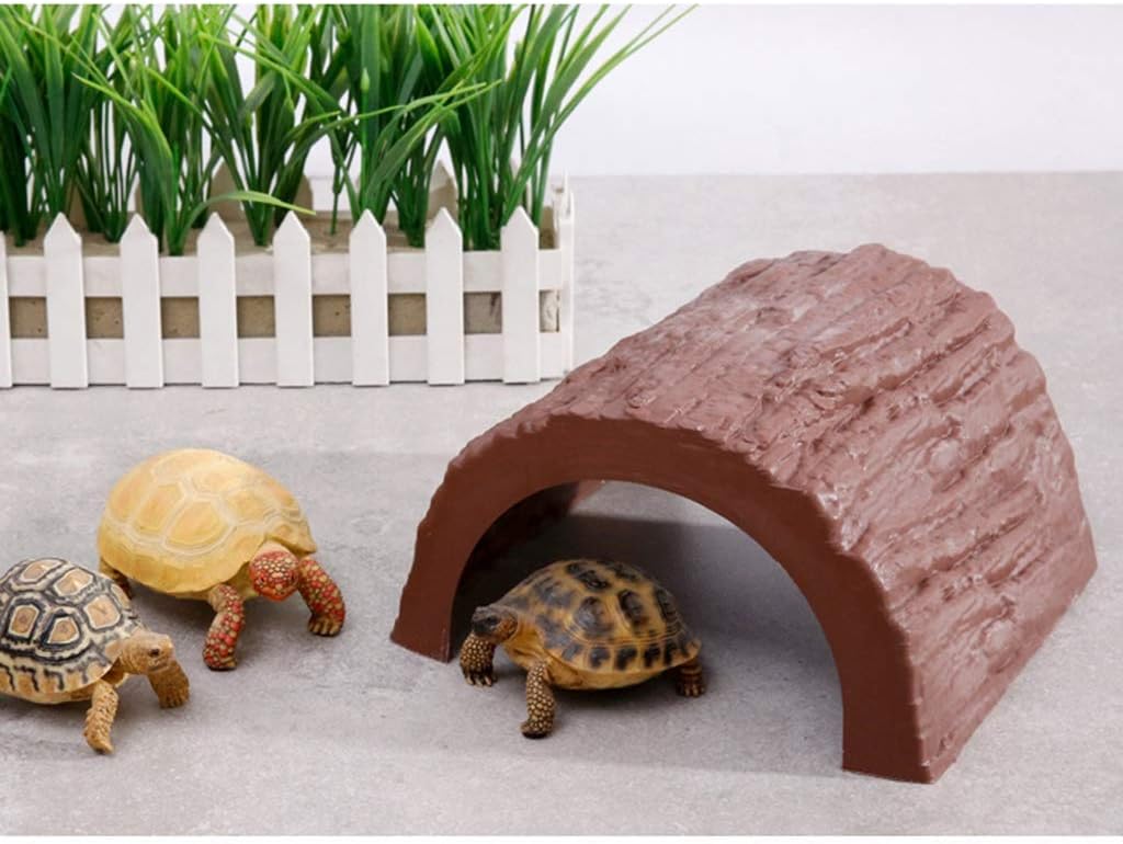 Reptile Hideout, Reptile Cave Box- Habitat Decor Turtle Lizard Snake Spider Hideouts Reptile Box Accessories Ornaments (White)