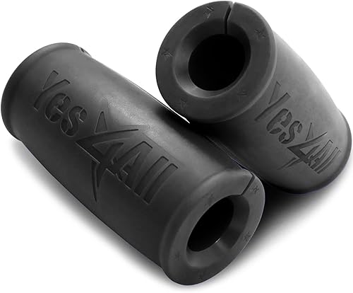Yes4All Empuñaduras de goma gruesas para levantamiento de pesas y accesorios de cable, entrenamiento de fitness, agarres de mancuernas, agarres de