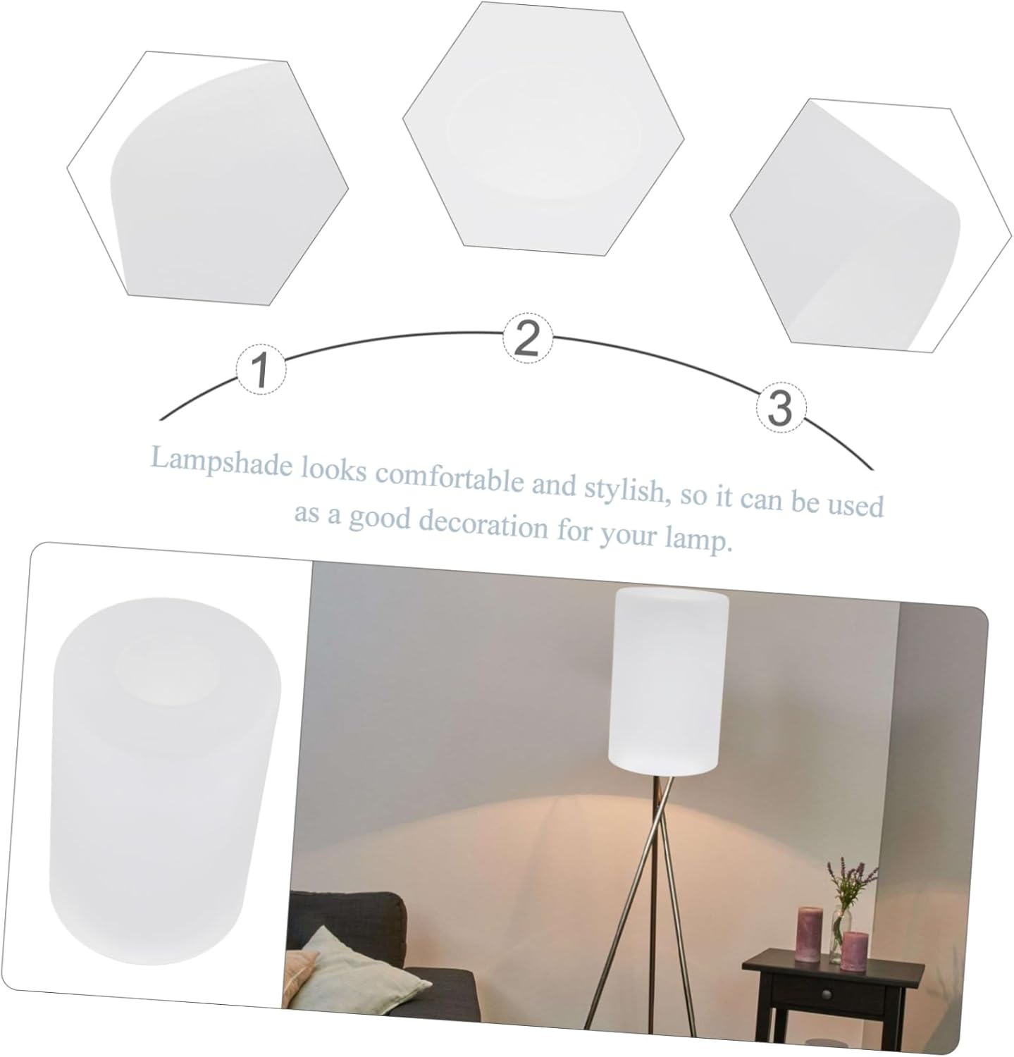 Lurrose Replacement Shades for Light Fixtures 3pcs Frosted Glass Lamp Shades Ceiling Chandelier Pendant Wall Sconce 10cm Diameter 15cm Height Simple Design