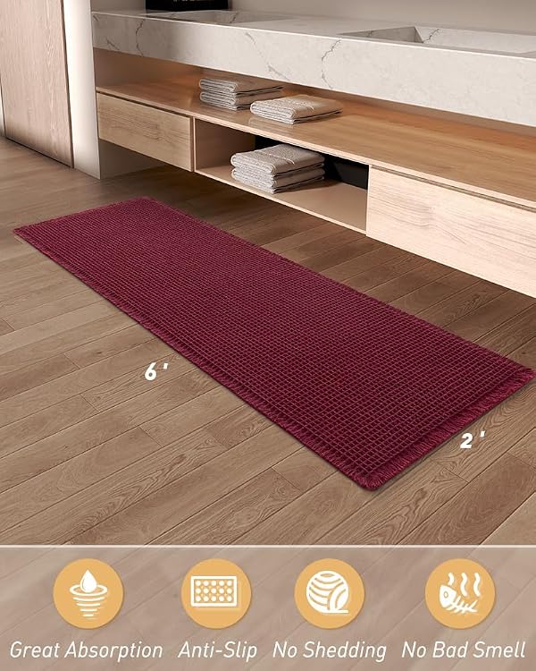 Upgraded Red Waffle Bath Mat12 by AMOAMI - Image 6