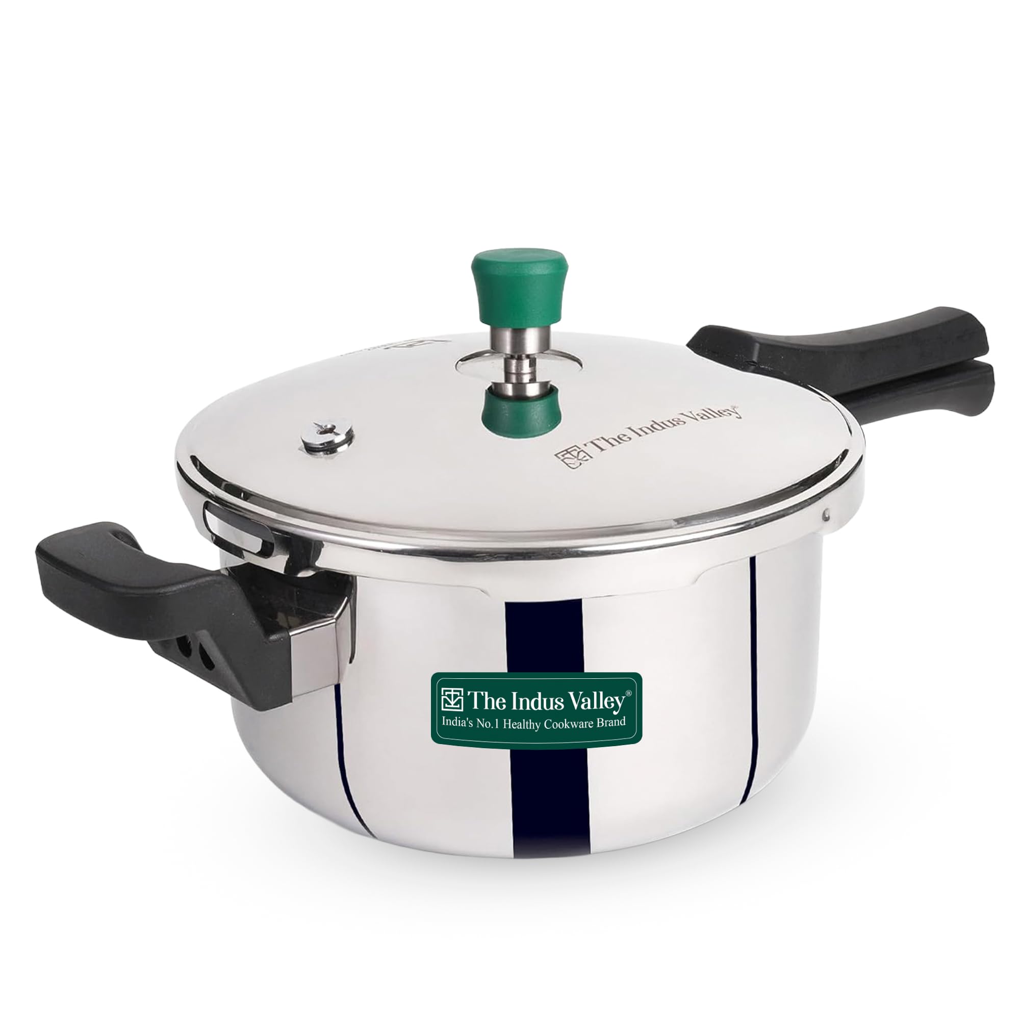 The Indus Valley Triply Stainless Steel 5 Litre Pressure Cooker/Pressure Pan - Outer Lid | Also Use As Deep Fry Pan | Induction Friendly | ISI-Certified, 3-Layer Body |5 Years Warranty