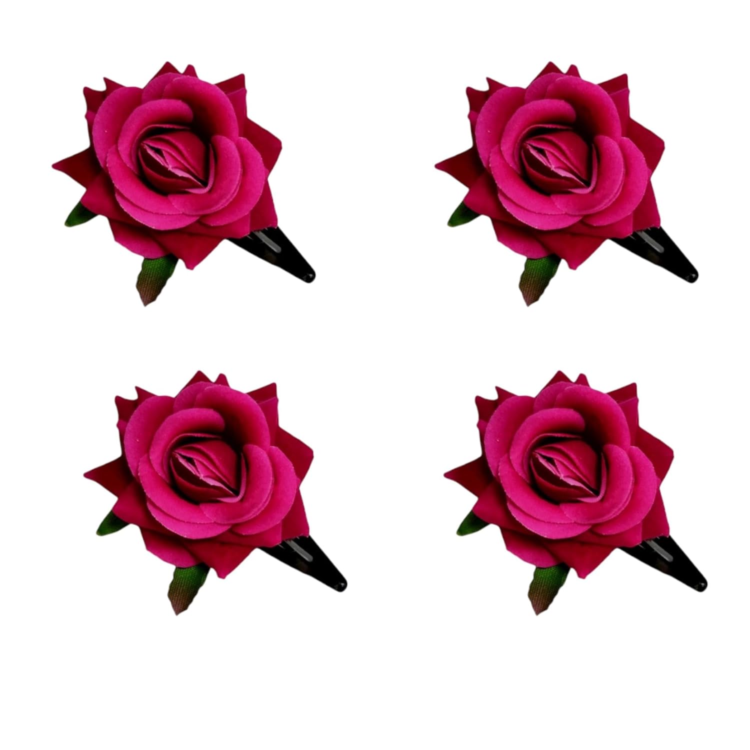 LYF5STAR Handmade Rose Tiktok, Rose Hair Accessories for Stylish Bridal Women, Elegant Wedding Hair Accessories | Pack of 4