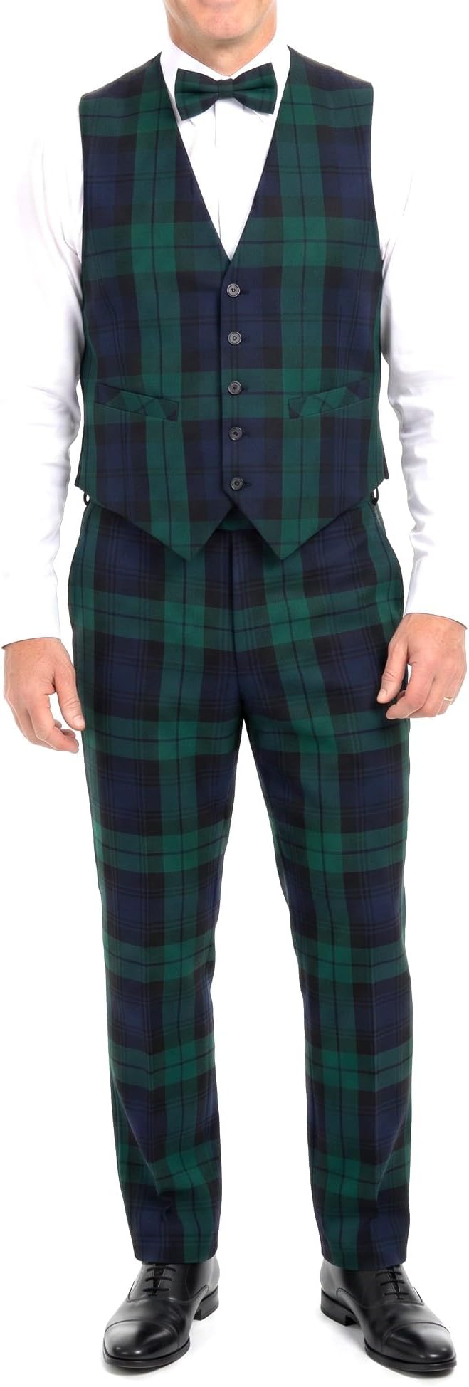 Men's Tartan Waistcoat Satin Back Small-6XL