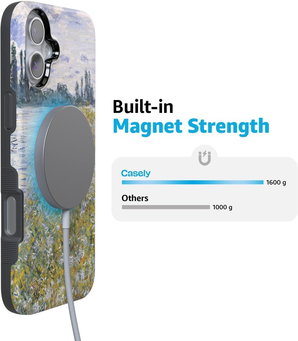 Casely iPhone 16 Case | Monet's Summer Landscape | The Met Museum | Bold Protective Design | Compatible with MagSafe