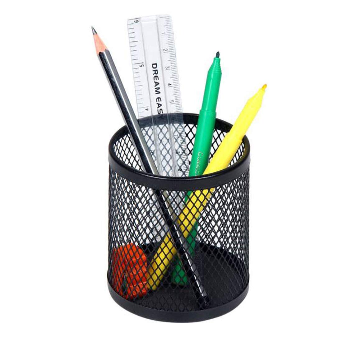 panku Standard Mesh Iron Pen Stand,Pencil Stand,Pen Holders,Pencil Holder for Office Table/Study Table/Desk/Office Stationery/Study Material Black Pack of 6 2