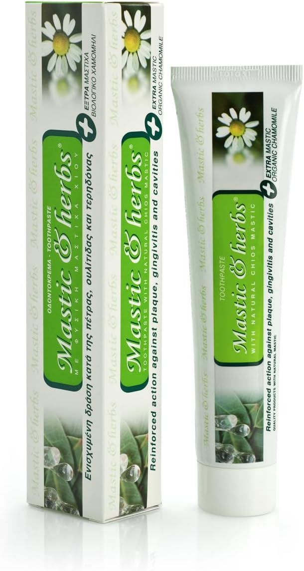 Greek Toothpaste Mastic & Herbs with Mastic & Bio Chamomile.