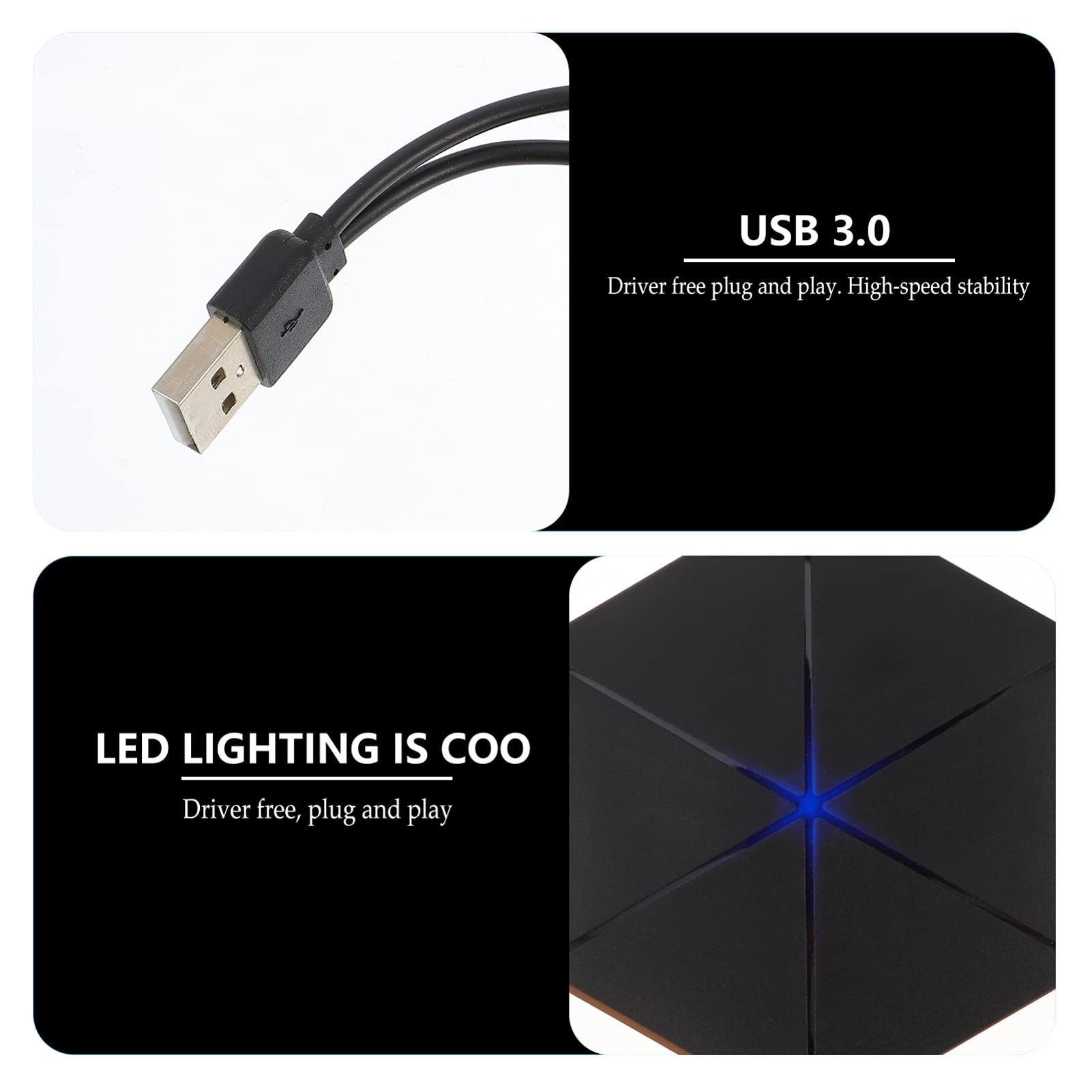 Hemobllo 2pezzi Hub Usb Multifunzionale Porte Con Design Sicuro Adattatore Di Espansione Portatile Per Computer e Laptop Compatibile Con Dispositivi Usb Trasferimento Dati Veloce e Facile