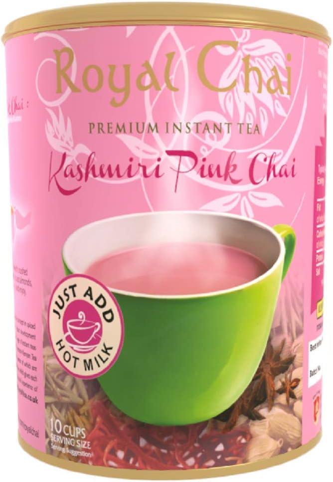 Kashmiri Pink Chai Unsweetened Tub | 400g | Premium Instant Chai | Makes 20 cups