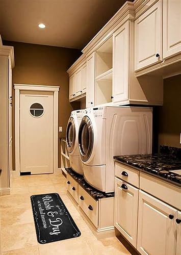 Miniatura 10 de EYECY Tapete largo para lavandería, antideslizante, impermeable, para cocina, 72 x 24 pulgadas (azul-2)