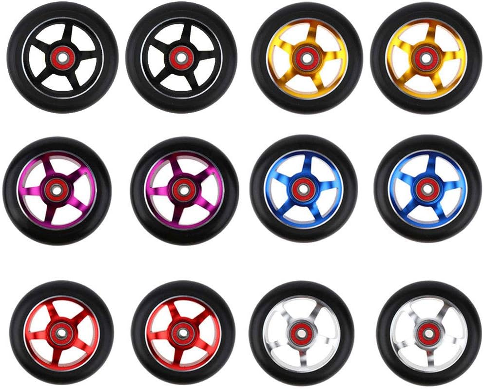 Lai-LYQ Scooter Wheels 100mm pair, 2pcs Scooter Replacement Wheels Stunt Scooter Wheel fit for Most Freestyle Scooter with 100mm wheels